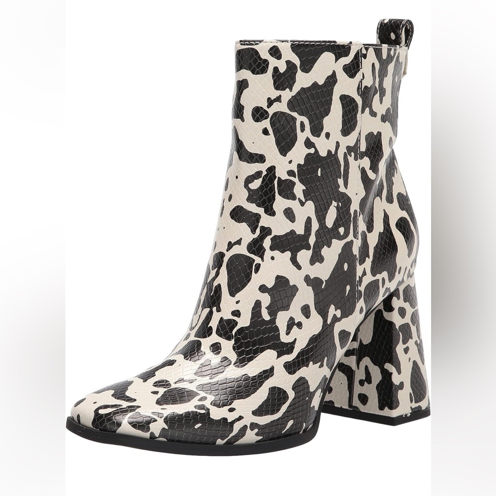 Circus By Sam Edelman Ivory Black Print Pascha Ankle Boots Booties